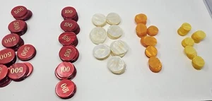 249 Designer Vintage Marbled Poker Gambling Betting Chips 500, 100, 10, 2 - Picture 1 of 16