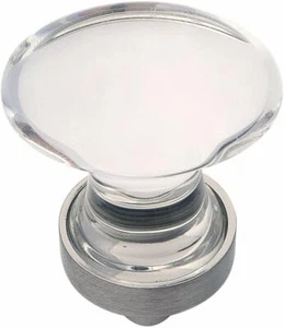 Hickory Gemstone Collection w 1-1/4" Diameter Knob, Glass with Satin Nickel - Picture 1 of 2