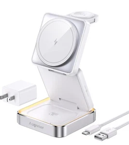 Wireless Charger 3 in 1, Foldable Wireless Charging Station - Picture 1 of 23
