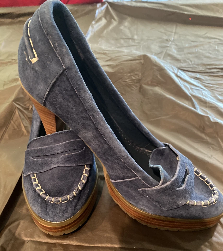 Zapatos de salón ENVY Penny mocasines de gamuza azul para mujer - talla 9  Foto 1 de 4