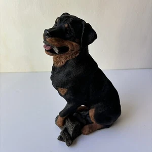 Living Stone Inc. Rottweiler Figurine Biting a Stick 9” Tall - Picture 1 of 13