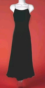 Vtg Jessica McClintock Gunne Sax Blk Maxi Dress Rhinestone Straps Sz 3/4 - Picture 1 of 17