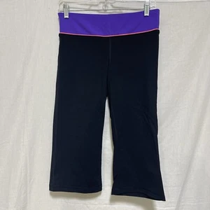 Tek Gear Hose Damen Medium schwarz Cropped Shapewear lila gebraucht, in einwandfreiem Zustand Yoga sportlich - Bild 1 von 5