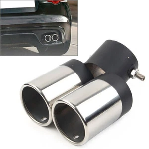 Universal Dual Rear Exhaust Pipe Tail Muffler Tip Accessories Stainless Steel mo - Picture 1 of 7