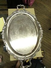LG/HEAVY ANTIQUE 4 FOOTED SILVER  SERVING TRAY.  TOWLE COMPANY.