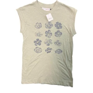 NWT Free People Girls Sz M, Top, Flowers, Color Sage Green - Picture 1 of 5