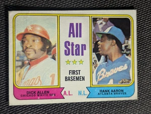 1974 Topps Set Break #332 All-Star First Basemen (Dick Allen/Hank Aaron) Card-EX - Picture 1 of 2