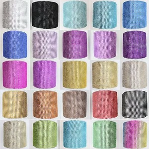 4.75" x 10 YARDS DIAMOND MESH WRAP ROLL CRYSTAL RHINESTONE SPARKLE BLING RIBBON - Picture 1 of 27