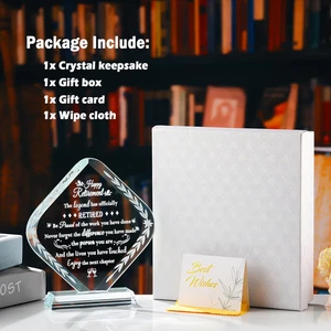 Movdyka Crystal Retirement Gifts for Women Glass Retired Medal Presents for M... - Picture 1 of 12