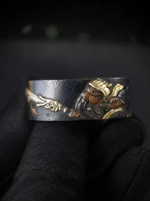 Três Reinos Japoneses Guan Yu Single Fuchi para Wakzashi Edo Período F190 - Imagem 1 de 4