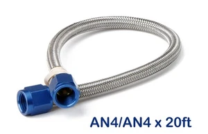 15305NOS NOS Stainless Steel Braided Hose -4AN 20-foot Blue - Imagen 1 de 1