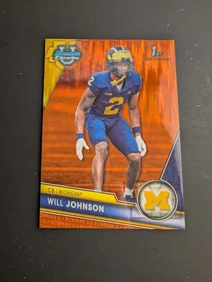 Will Johnson Orange Surge /25 2023 Bowman Chrome U University - Image 1 of 2
