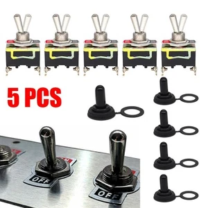 SPST Toggle Switch 12V ON OFF Waterproof Car Flick Dash Light Switch Boat 5x - Picture 1 of 12