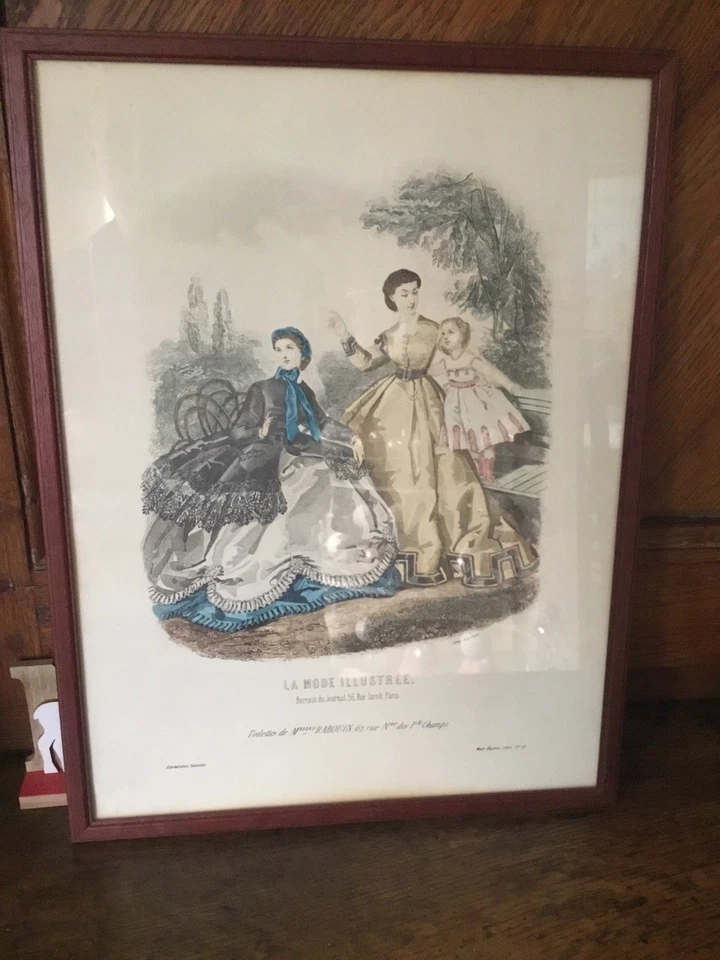 La Mode Illustrée Tableau Gravure Fin 19eme - Photo 1/2