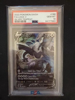 2022 POKEMON SWSH LUGIA V ALT ART #186/195 SILVER TEMPEST PSA 10 - Image 1 of 2