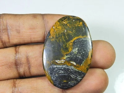 40Cts. Natural Pitersite Agate Oval Cabochon Loose Gemstone 26X41X03MM c290 - Image 1 of 4