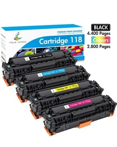 Jeu de toners 4 pièces pour Canon 118 ImageClass MF8380cdw MF8580cdw MF8350cdn MF729cdw - Photo 1/6