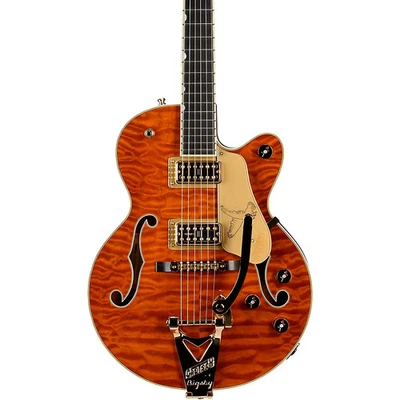 Guitarra Eléctrica Gretsch Edición Limitada Quilt Top Falcon Jr Roundup Mancha Naranja Foto 1 de 4