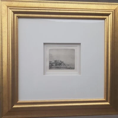 Gravura Rembrandt Millennium Impression "Paisagem com uma vaca bebendo" - Imagem 1 de 4