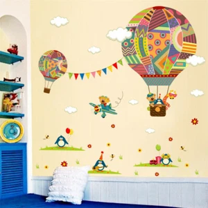 Wandaufkleber Wandtattoo Wandsticker Heißluftballon Wolke Kinderzimmer - Bild 1 von 1