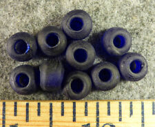 (10) Crow Indian Original Cobalt Blue Padre Glass Trade Beads Fur Trade Era