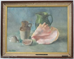 Vintage Mary Gober Ölgemälde Maitland Florida weibliche Malerin Muscheln - Bild 1 von 10