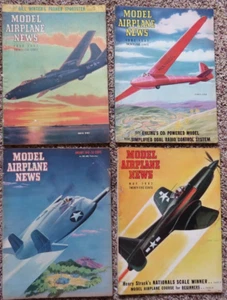 1947 MODEL AIRPLANE NEWS Magazine Lot of 4 Set XP4M1 Vought XF5U-1 Ryan XF2R-1 - Picture 1 of 3