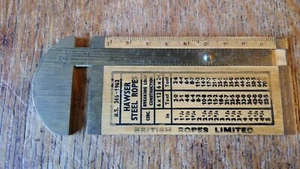 VINTAGE ROPE GAUGE - SMALLWOOD / BRITISH ROPES LIMITED - WOOD & BRASS - Picture 1 of 8
