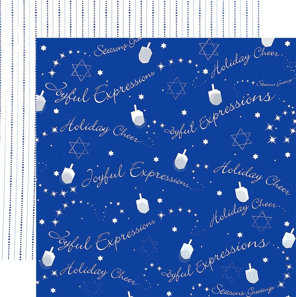 EK Success, Cartulina Hanukkah, 2 x 12", Dreidels, Expresiones, Doble Cara Foto 1 de 3