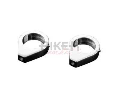 Paar Halterungen blinker motorrad custom Harley Gabel 39 MM Chrom - Bild 1 von 4