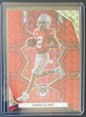 2023 Panini Mosaic Draft Picks Chris Olave Red Mosaic Prizm /99 Card #71 - Image 1 of 2