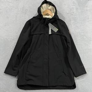 Free Country Super Softshell Jacket Women's L Black Sherpa Lined Hood NWT - Picture 1 of 12