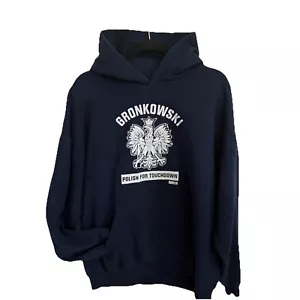 Gronkowski Polish For Touchdown Blu Uomo Tg M Felpa con Cappuccio Tasche Canguro - Foto 1 di 8