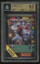 1991 Wild Card Draft Herman Moore RC 100 Stripe #67 BGS 9.5