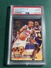 GRANT HILL 1994 topps stadium club MEMBERS ONLY graded card #195 pistons PSA 8