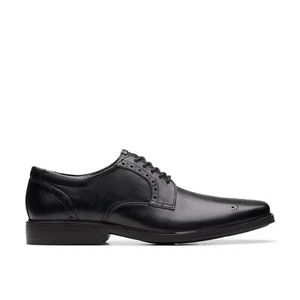 Zapatos Oxford de vestir Clarkslite de cuero negro con corbata Clarks para hombre - Imagen 1 de 5
