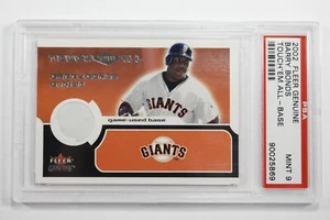2002 Fleer Genuine Touch 'Em All Game Used Base Barry Bonds /350 PSA 9 Mint - Picture 1 of 3