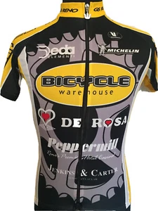Camiseta deportiva de ciclismo Vermac para hombre mediana M amarilla negra con cremallera completa - Imagen 1 de 10