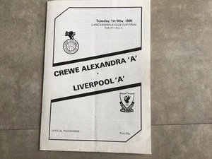 CREWE ALEXANDRA "A"v LIVERPOOL "A" - LANCS CUP FINAL 1989/90 - Picture 1 of 1