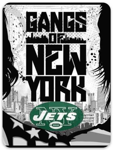 New York Jets - Gangs of New York image - w/ logo type football MAGNET Cover