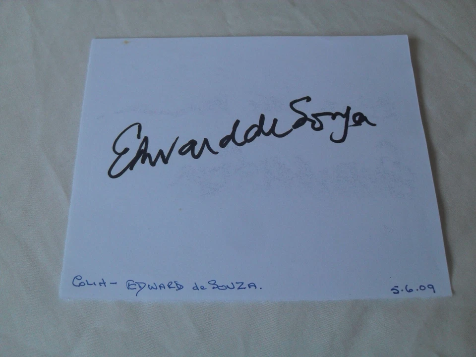 EDWARD de SOUZA AUTOGRAPH - signed autograph book page DR WHO, KISS OF VAMPIRE - Image 1 of 1