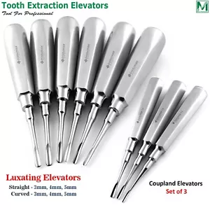 9Pcs Set Dental Luxating Elevators Coupland Loosen Tooth Extraction Kit Surgical - Picture 1 of 3