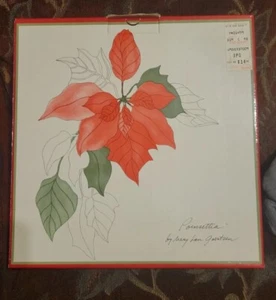 3 piezas BLOQUE SPAL POINSETTIA ACUARELAS MARY LOU GOERTZEN 1982 Platillo Taza - Imagen 1 de 6