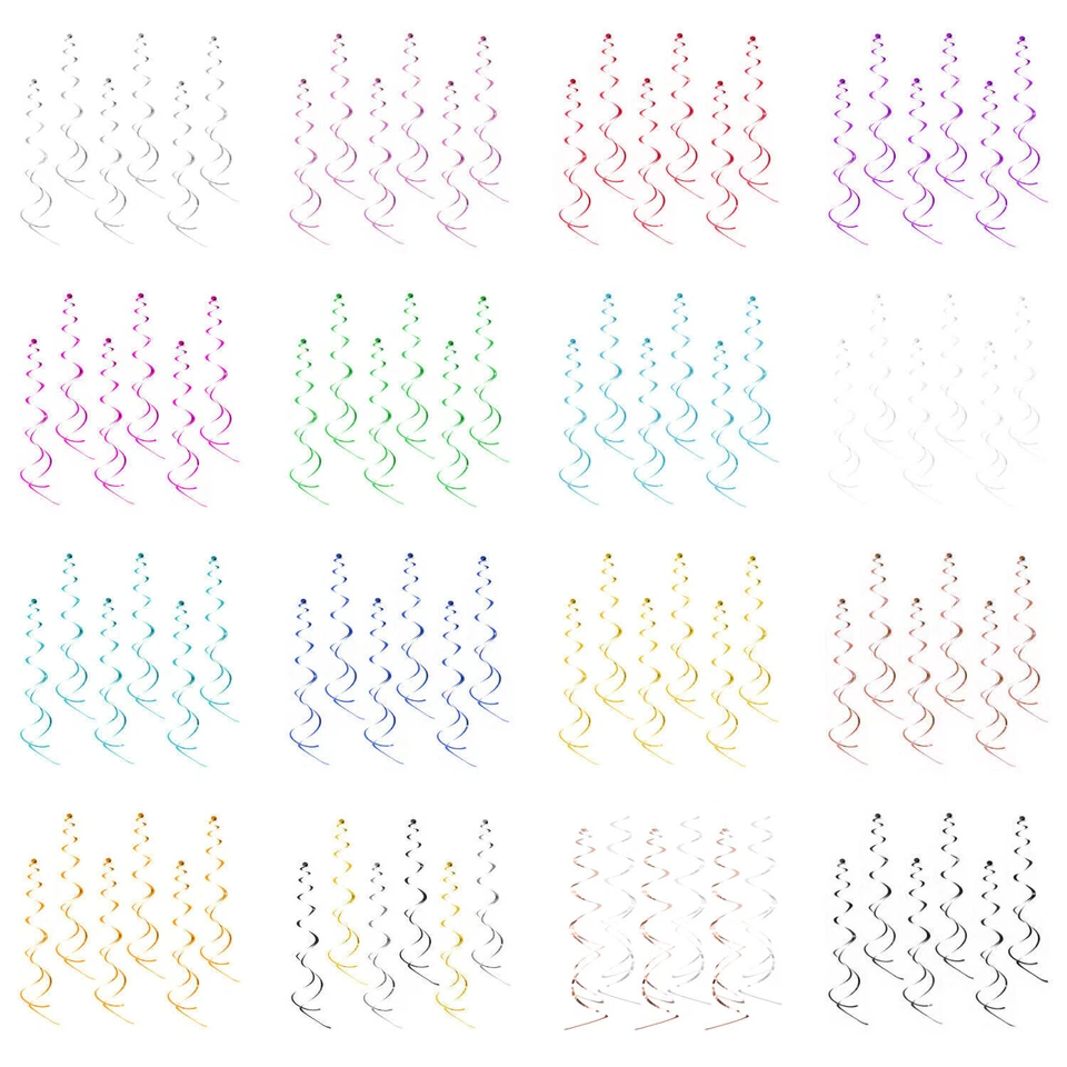 Deckenhänger Spiral Girlande 6 Stück Set - Farbe wählbar Deko Party Geburtstag  - Bild 1 von 1