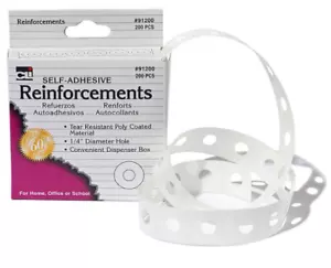 Charles Leonard SELF-ADHESIVE REINFORCEMENT Labels, 200pc. Dispenser, 1/4" hole - Picture 1 of 1