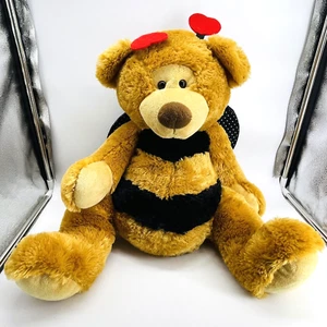 RUSS APPLAUSE 16" BREEZY BUMBLEBEE TEDDY BEAR LOVE CUDDLY PLUSH-VALENTINES DAY - Picture 1 of 13