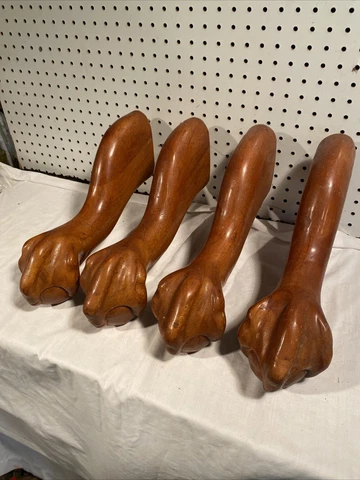 Claw And Ball Table Legs (4) Carved From Pedestal Table Salvage Reclaimed Cover