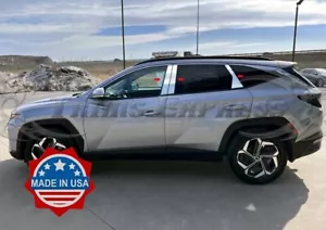 Ajuste: 2022-2025 Hyundai Tucson 6 piezas cromo pilar poste moldura acero inoxidable - Imagen 1 de 4