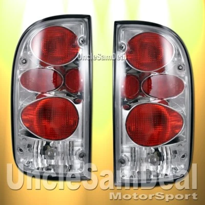 ДЛЯ 95-00 TOYOTA TACOMA ПРОЗРАЧНЫЕ ХРОМИРОВАННЫЕ ЗАДНИЕ ФОНАРИ ALTEZZA ПАРА ПРЯМАЯ ПОСАДКА С ЛАМПОЙ - Изображение 1 из 2