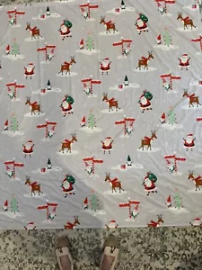Christmas Santa Shower Curtain Great Condition - Picture 1 of 4